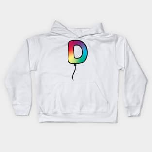 Initial Monogram Balloon Letter D Kids Hoodie